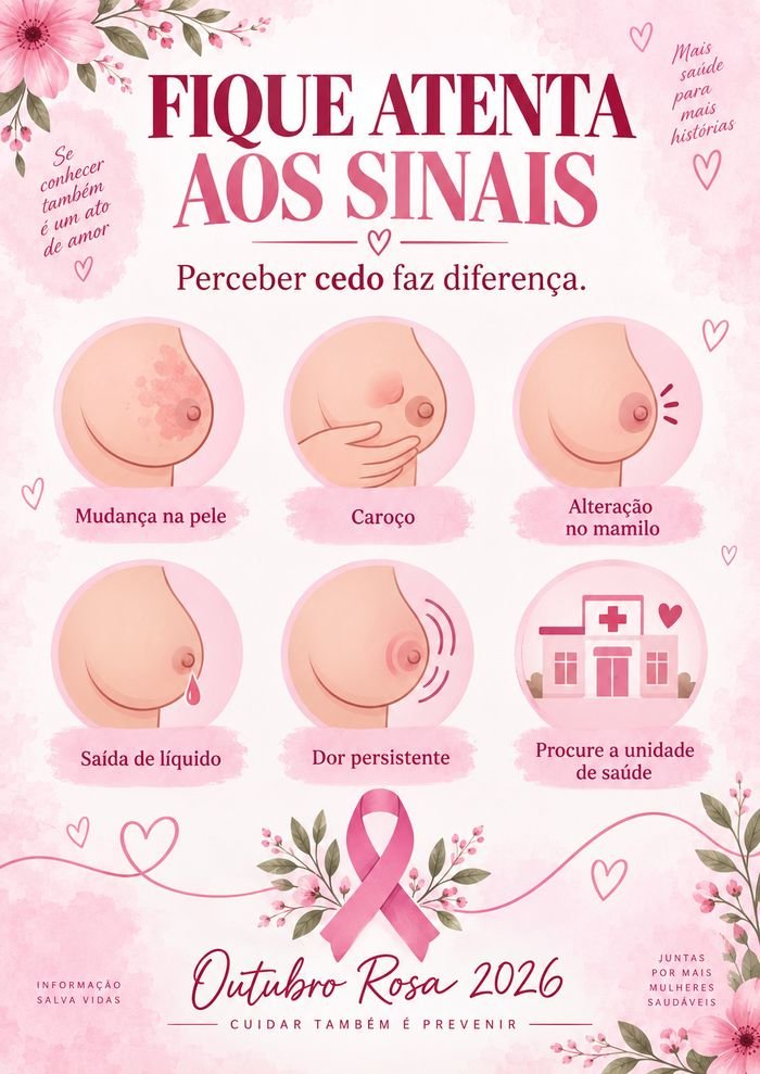Cartaz educativo sobre os sinais de alerta